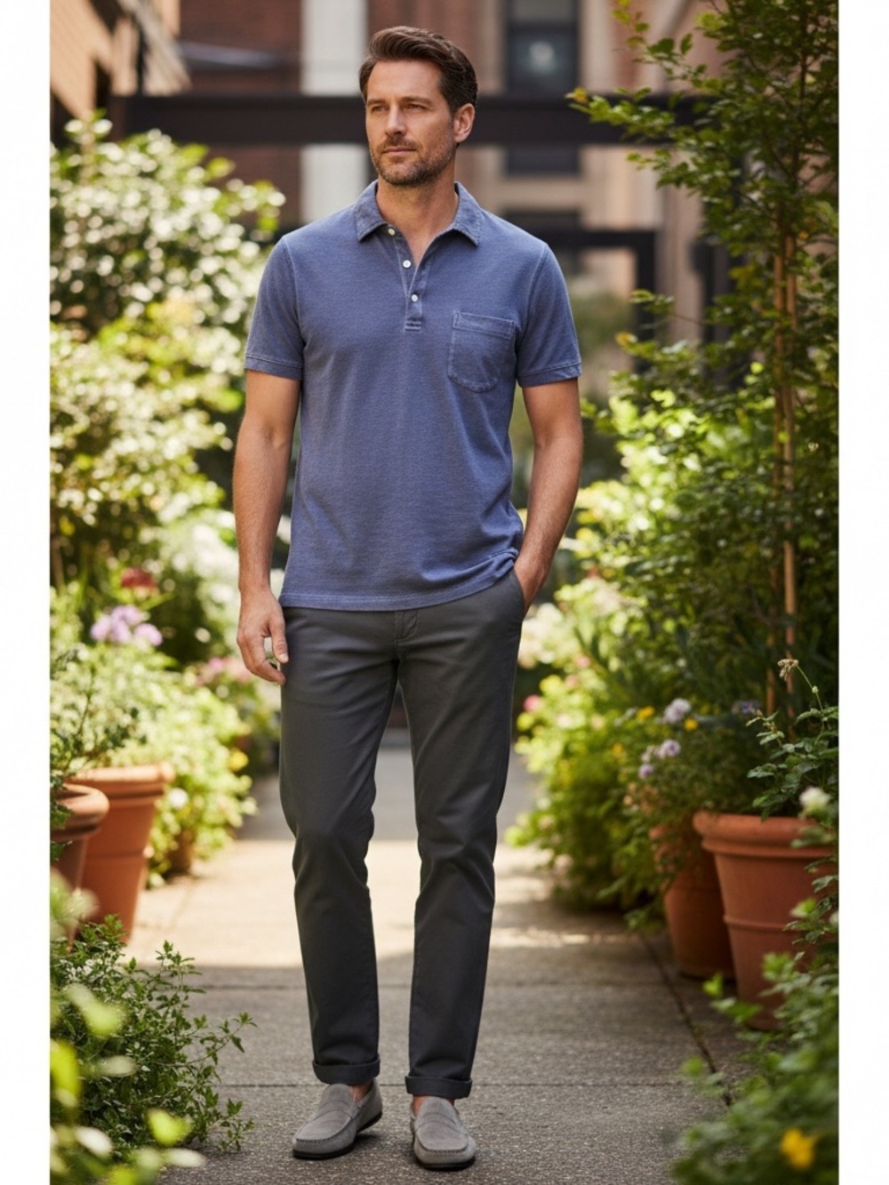 Alex Mill Vintage Wash Polo‎ men’s size XL